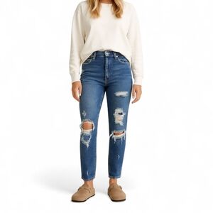 Abercrombie & Fitch The Skinny High‎ Rise Distressed Shredded Denim Sz 26 Short